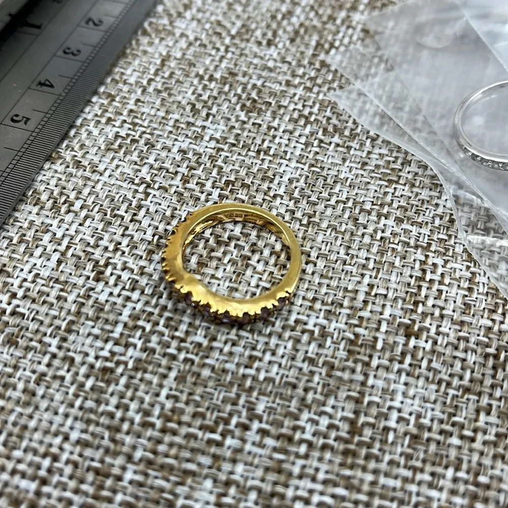 Vintage SETA Gold-Tone Ring with Sparkling Stones, Size 6 - Picture 12 of 17